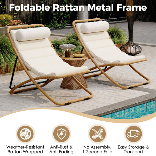 TREXM 2-Pieces Outdoor Folding Chair