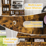 Modern Small Vanity Desk With 3 LED Lighting Modes, 3 Drawers