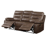 Aashi - Leather Gel Match Recliner Sofa - Brown - Reclining Sofas - Alpine Outlets