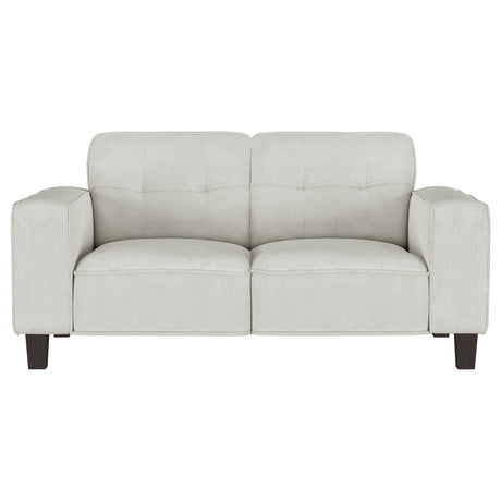 Xana - Track Arm Tufted Loveseat - Greige