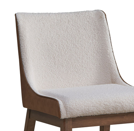 Ginny - Boucle Velvet Side Chair (Set of 2) - Walnut - Chair Sets - Alpine Outlets