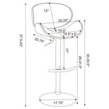 Adjustable Bar Stool With Upholstery - Ivory