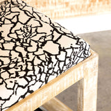 Sled - Leg Accent Bench With Abstract Upholstery - White