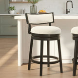 Noely - Modern Farmhouse Swivel Wood Counter Height Kitchen Bar Stool