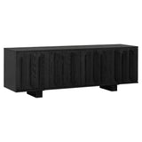 Farmhouse TV Stand, Storage Media Console With Adjustable Shelves & 3 Cable Holes