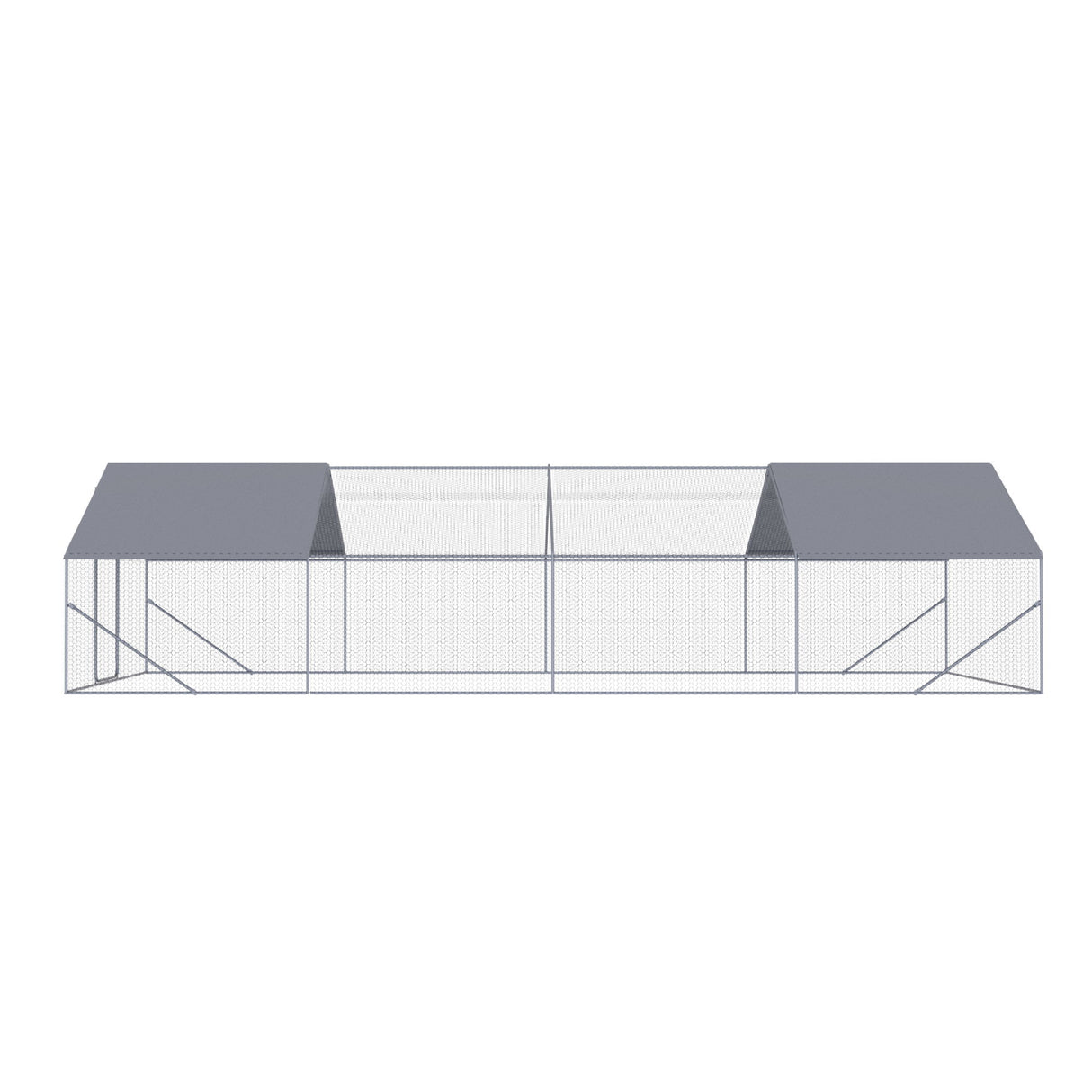 Outdoor Chicken Coop Large Space With Safety Features - Silver Gray