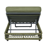 Outdoor Chaise Lounge With Wheels, 5 Position Adjustable Backrest