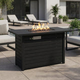 Outdoor Fire Pit Table Propane Heater Steel Construction 42x25in Black