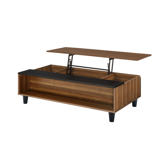 Avala - Coffee Table With Lift Top - Walnut / Black - Coffee Tables - Alpine Outlets