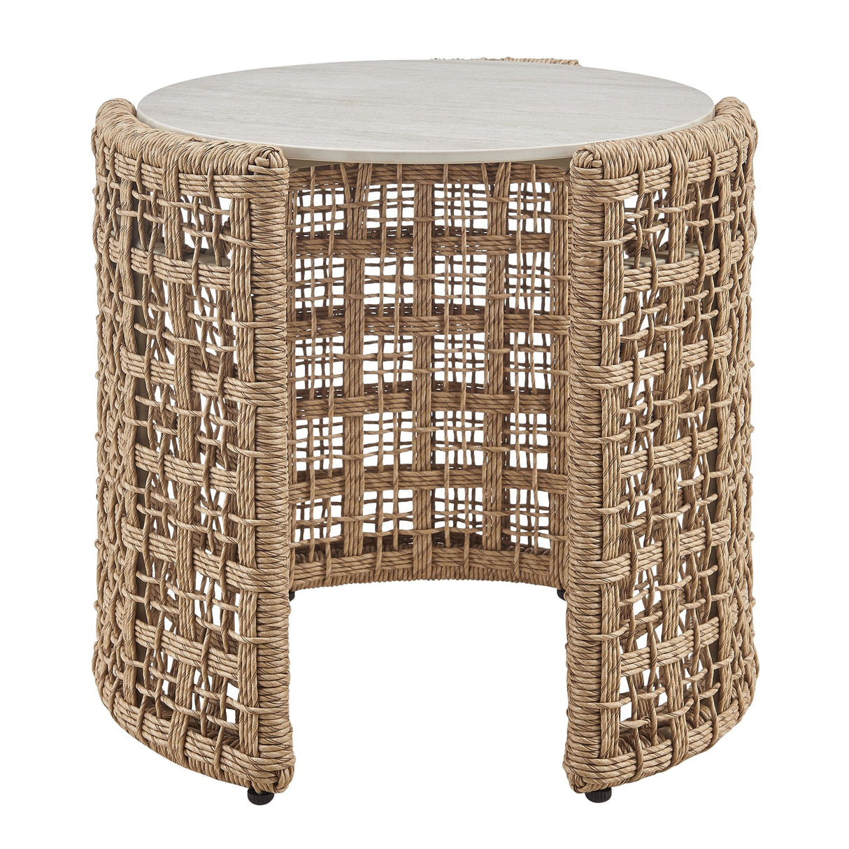 Driftbay - Powder Coated Metal Outdoor Conversation Set With Cushions