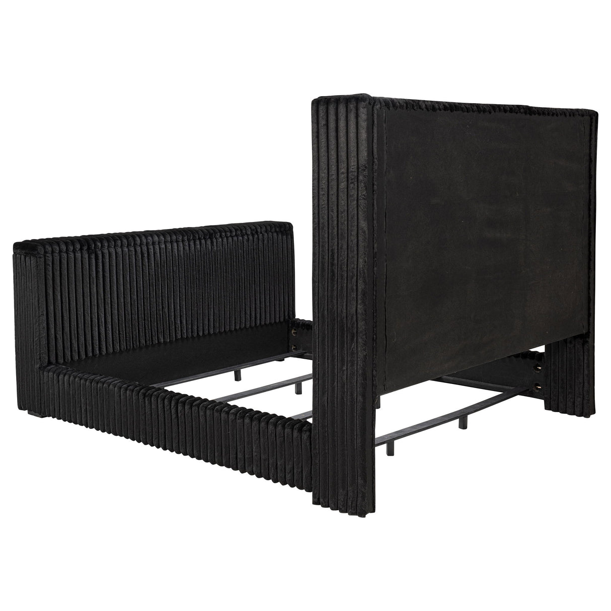 Lyman - Eastern King Wingback TV Bed With Integrated TV Lift And Power Strip - Black