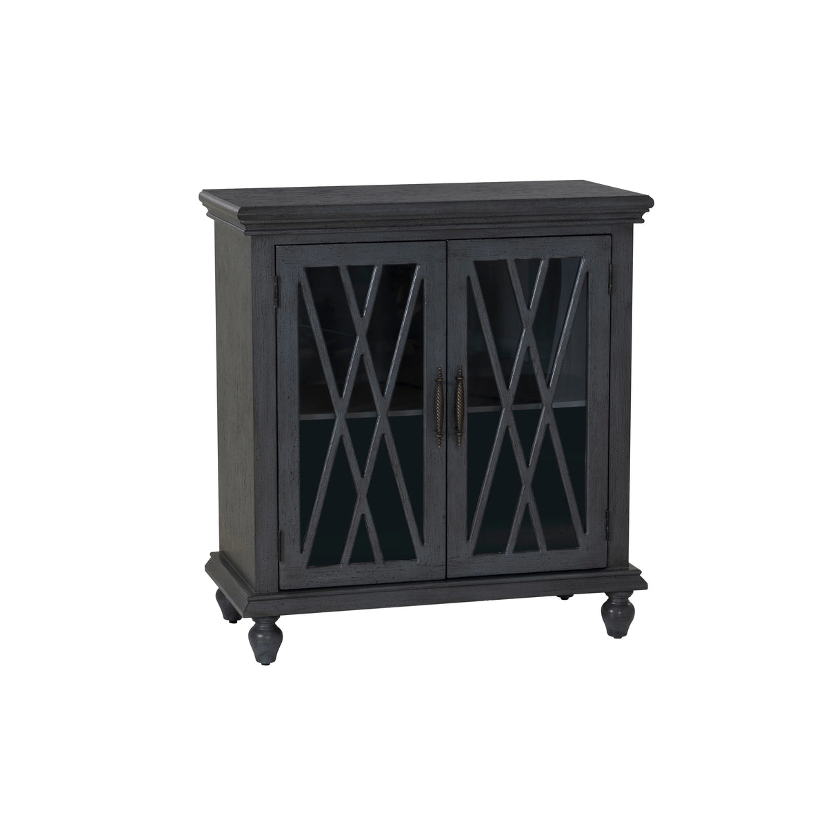 Slade Transitional Colonial 2-Door Cabinet with Lattice Detailing