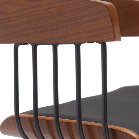 Athena - Swivel Walnut Metal Stool