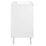 24" Perforated Metal Bathroom Vanity – White - Bathroom Fixtures - Alpine Outlets