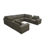 Upholstered Large Arms Sectional With Recliner Seats