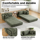 Convertible Sleeper Sofa Bed With Cylindrical Pillow