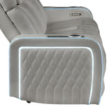 Electra - Power Reclining Sofa With Power Headrests, Drop Down Table, Reading Light, Massage, LED Lighting And USB Control