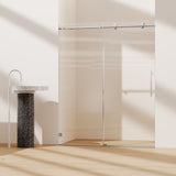 Frameless, Single Sliding Soft Close Shower Doors, 5/16" Sgcc Tempered Glass