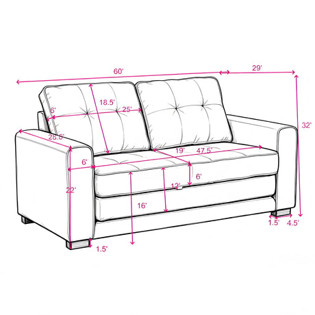 Pull Out Sleeper Loveseat - Light Brown