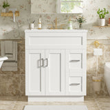 Bathroom Vanity With 2 Doors, 2 Drawers, Adjustable Shelf, Hidden Slides & Soft Close Hinges