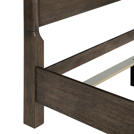 Panel Bed Frame With Unique Headboard And Included Slats