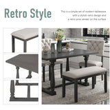 6 Piece Dining Set Retro Style