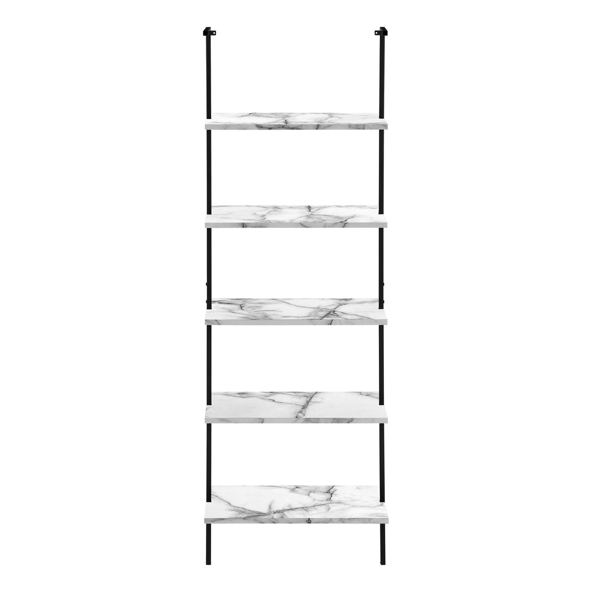 Bookshelf, Bookcase, Etagere, Ladder, 5 Tier, For Office, Marble Look Contemporary & Modern - Etageres - Alpine Outlets