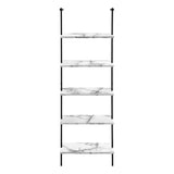 Bookshelf, Bookcase, Etagere, Ladder, 5 Tier, For Office, Marble Look Contemporary & Modern - Etageres - Alpine Outlets