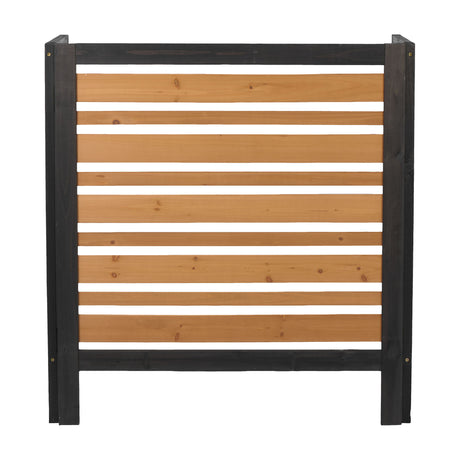 3 Panel Outdoor Air Conditioner Fence Screen - Black / Gold