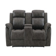 Steban - Console Reclining Loveseat - Gray - Reclining Loveseats - Alpine Outlets