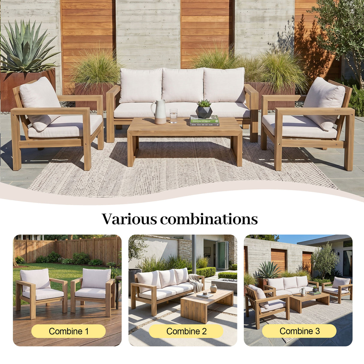 4 Piece Patio Sofa Set