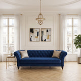 Chesterfield Sofa, 3 Seat Couch With Deep Button Tufted Back, Rolled Arms