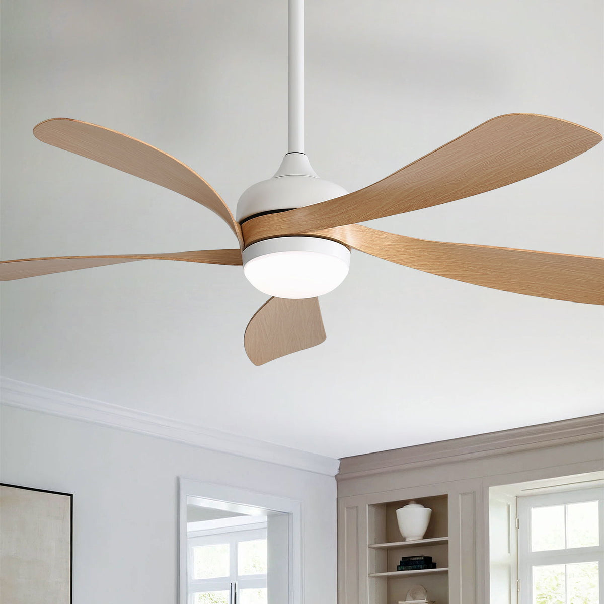 45" Ceiling Fan With DC Motor Smart App Control Quiet Reversible Operation Dimmable Lighting And Timer