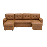 Convertible Sectional Sofa Bed With Pull Out Sleeper And Storage