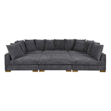 Large Seating Modular Sleeper Sectional - Dark Gray