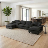 Modular Cloud Couch Sofa With Cup Holders & Storage, USB Port