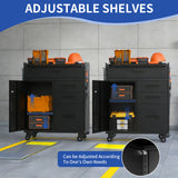Rolling Tool Cabinet Heavy Duty Garage Storage With Lockable Doors