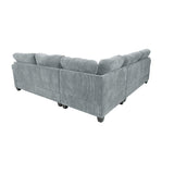 Modern Sectional Set With Corner Wedge, Loveseat, Ottoman & 2 Pillows