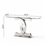 Dual C - Shaped Console Table