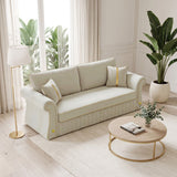 Sofa With Rolled Arms, 3 Seater Couch, Living Room Accent