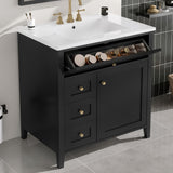 Modern Bathroom Vanity With Sink, 3 Drawers And Adjustable Shelf