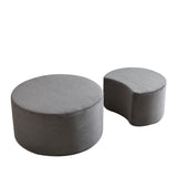 Modern Upholstered Round Coffee Table For Living Room (Set of 2)