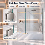 Frameless Bathtub Shower Screen, Reversible Installation