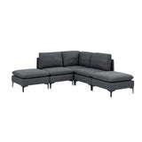 Upholstered Modular Sectional With Tall Legs, Medium Firm Seat