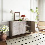 Accent Cabinet Sideboard Buffet Wooden Storage Server in Light Brown