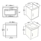 20" Floating Bathroom Vanity Combo With Sink, Soft Close Doors, Wall Mounted Solid Cabinet - Golden Oak