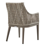 Silvana - Outdoor Wicker And Aluminum Dining Chair With Cushions (Set of 2) - Gray / Beige