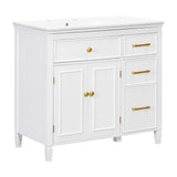 Bathroom Vanity With Sink Top, 3 Soft Closing Drawers