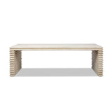 Veda - Geometric Waterfall Dining Table - White