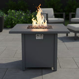 Outdoor Fire Pit Table Propane Patio Heater Steel 30x25in Dark Gray